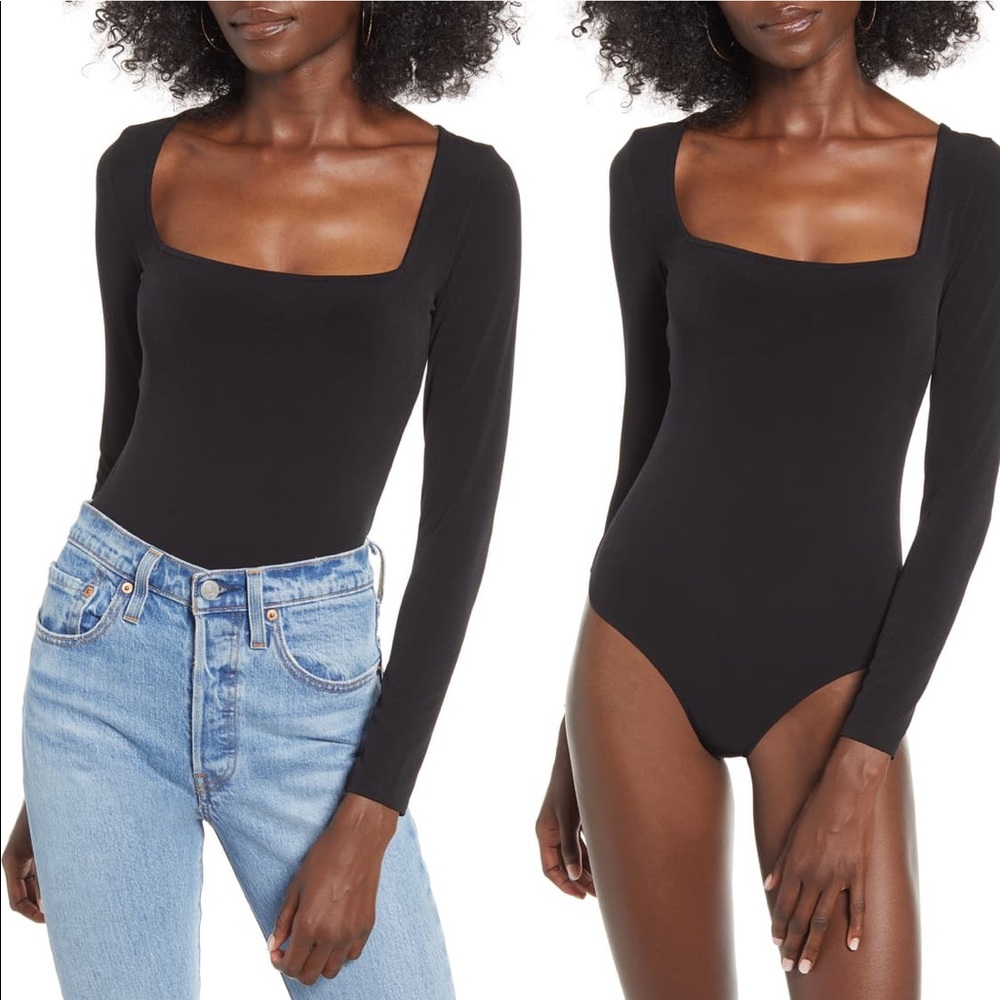 Leith Long Sleeve Square Neck Bodysuit